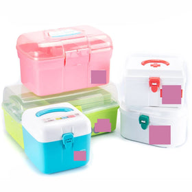 Multifunctional Double Layer Three Layer Storage Box Portable Medicine Storage Box Cosmetic Portable Toolbox Storage Box