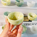 Hot Sale Natural Hand Engraved Gemstone Sculpture Crystal Xiuyan Jade Bowl for Home Decoration Gifts