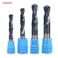 HRC55 Carbide Alloy Tungsten Steel Super Hard AlTin Coated 2 Flutes Straight Handle Solid Monolithic Drill OEM for CNC Machine