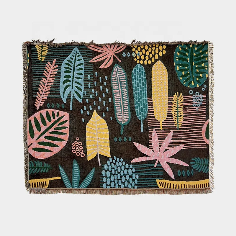 Factory Wholesale Custom Throw Blanket Cheap Cotton Polyester Tapestry Woven Blankets
