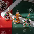 Christmas Gift Rhinestone Diamond Christmas Tree Keychain Decorations Key Rings Car Key Chains Luxury Enamel Metal Key Chain