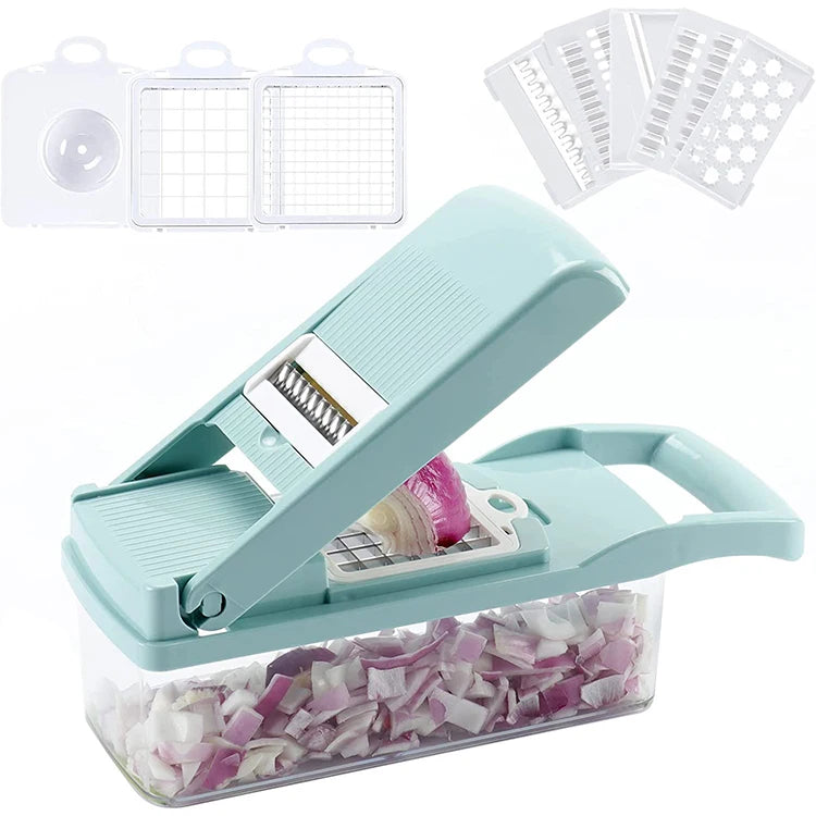 Amz Hot Selling 2026 Kitchen Multi 15 in 1 Manual Fruit Vegetable Cutter Chopper Dicer Veggie Slicer Vegetable Chopper