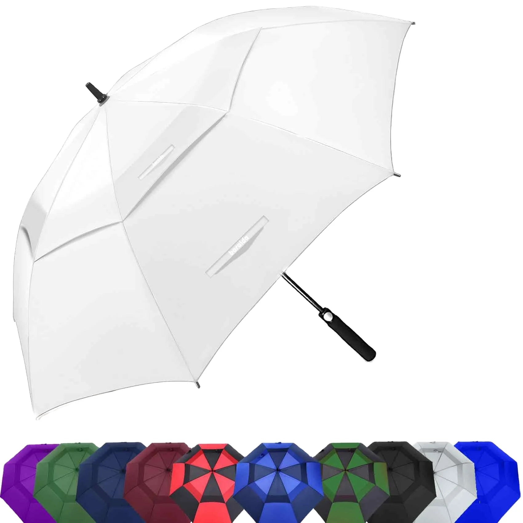 Hot Sale Windproof Straight Golf Umbrella Black and Green Fashion Designed Umbrella Wholesale Custom Rain Umbrella