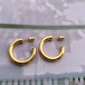 JOOLIM High End 18K Gold Plated Hollow Tube Hoop Earring Stainless Steel Earring Fashion Jewelry Women MegaBDM
