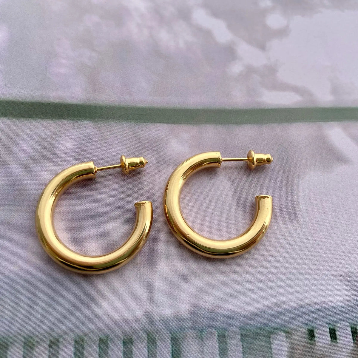 JOOLIM High End 18K Gold Plated Hollow Tube Hoop Earring Stainless Steel Earring Fashion Jewelry Women MegaBDM