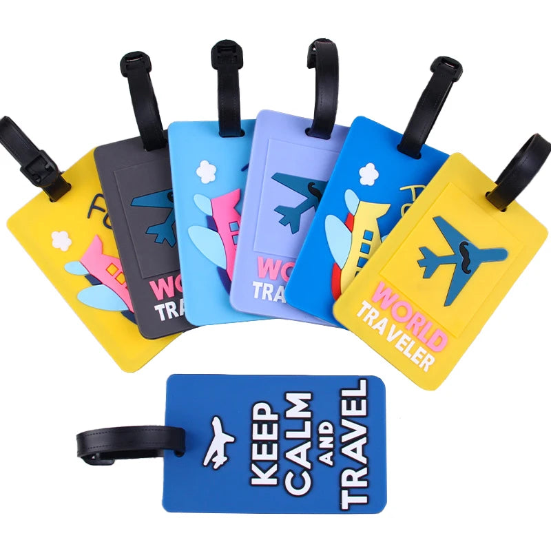 Smart PVC Luggage Tag Suitcase Baggage Tag Name ID Card Labels Identifiers PVC Baggage Tags Luggage for Women Men Kids Girls