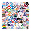 100PCS Mini aesthetic colorful dog cat footprints cute cartoon paw print sticker