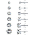 316L Stainless Steel Allergy Free Wholesale Tiny Fine Round CZ Zircon Stud Earrings for Girls
