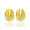 Chunky Thick Small Hoop Earring 18K Yellow Gold in S925 Sterling Silver Thick Huggie Hoop Earrings