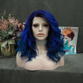 Celebrity 16 Inch Transparent Lace Front Synthetic Wigs Natural  Wave Highlight  Color Heat Resistant  Lace Frontal Wigs