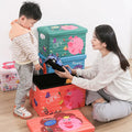 European Style Clothes Storage Stool Square Linen Ottoman Storage Storage Ottoman Upholstered