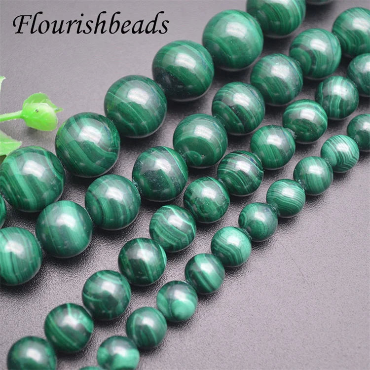 Jewelry Making Supplies Natural Stone Round 4mm 6mm 8mm 10mm 12mm 14mm Gemstone Malachite Beads for DIY Necklace Bracelet