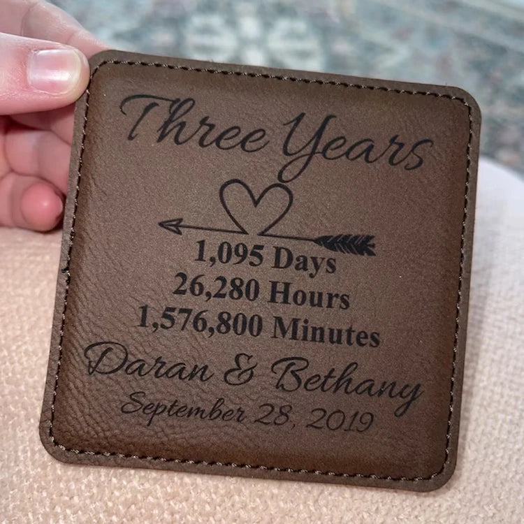 Premium Customize Leather Coasters Personalized Leather Drink Single Coaster Square Leatherette Coasters for Laser Engraving
