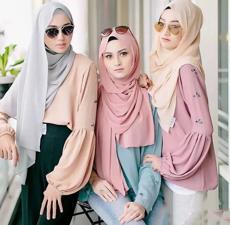Wholesale Custom Bandana Plain Chiffon Scarf Hijab Muslim Women Chiffon Shawls 83 Colors Available