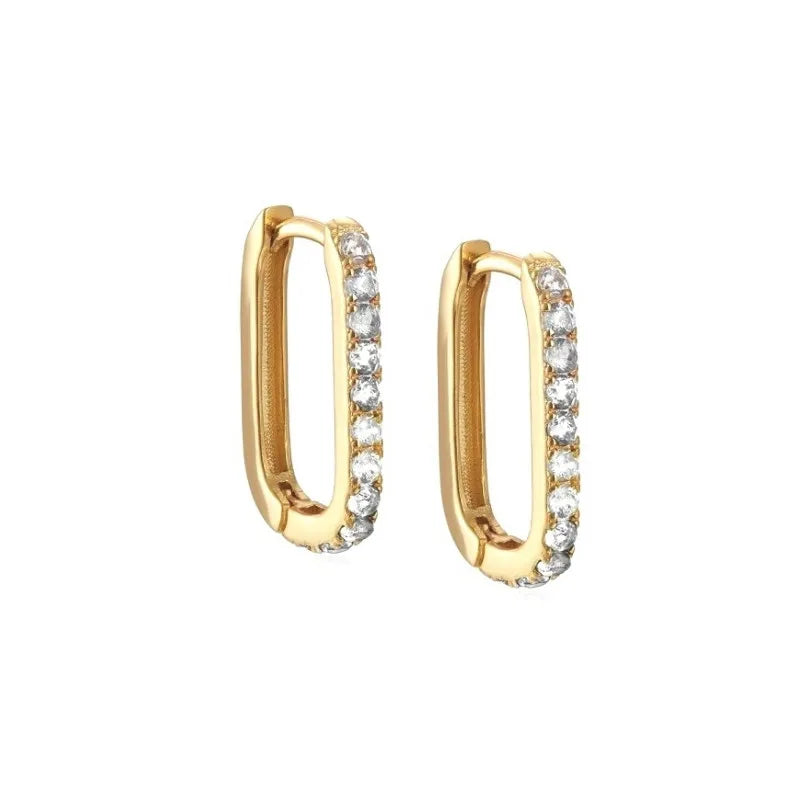 S925 Sterling Silver Oval Micro-inlaid Zircon 2021 Trend Earrings Jewelry