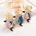 Cute Crystal Fish Dolphin Key Fob Backpack Accessories Bling Rhinestone Dolphin Key Chain for Bag
