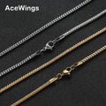 SC034 Wholesale 2mm Stainless Steel Chain Necklace Men and Women Hip Hop Jewelry