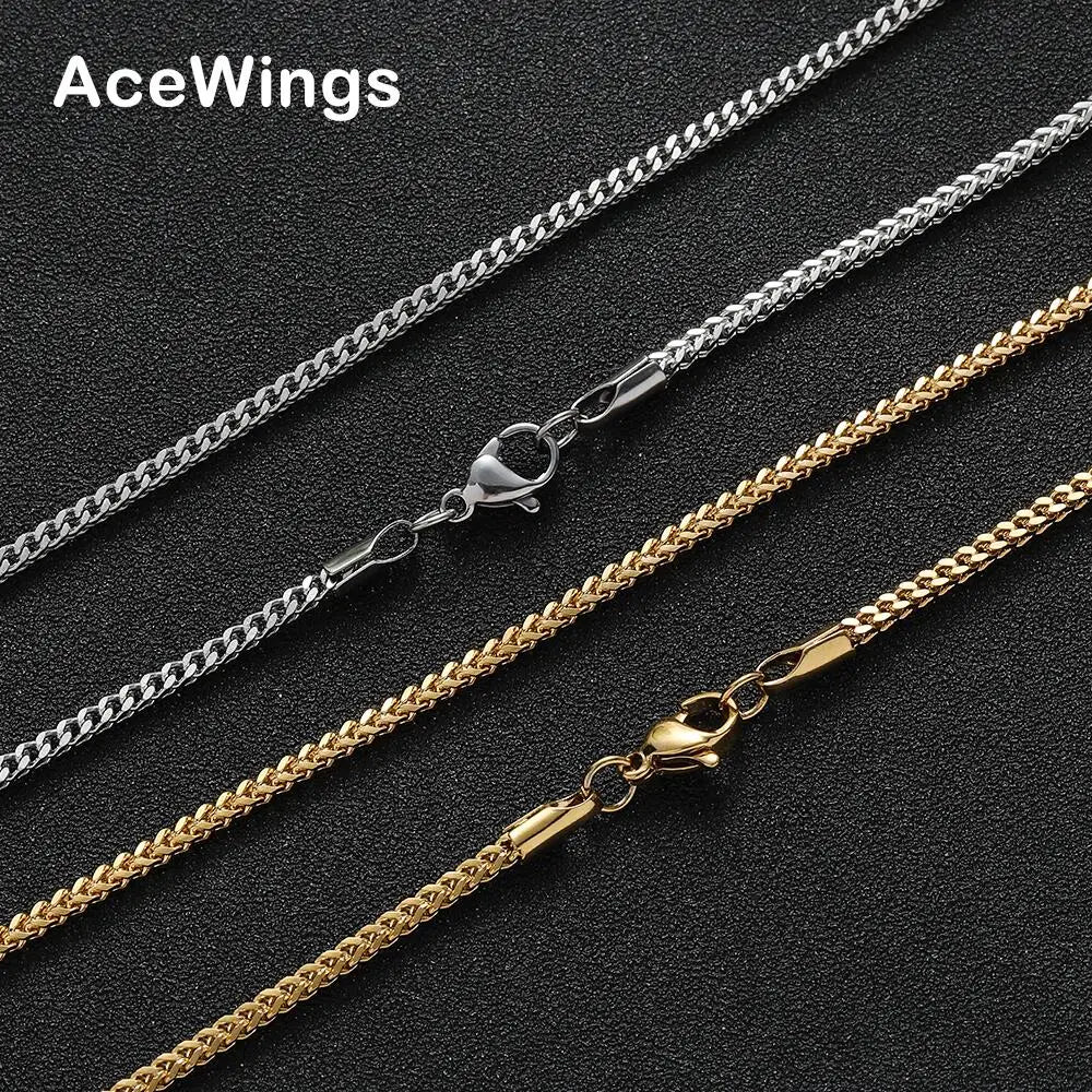 SC034 Wholesale 2mm Stainless Steel Chain Necklace Men and Women Hip Hop Jewelry