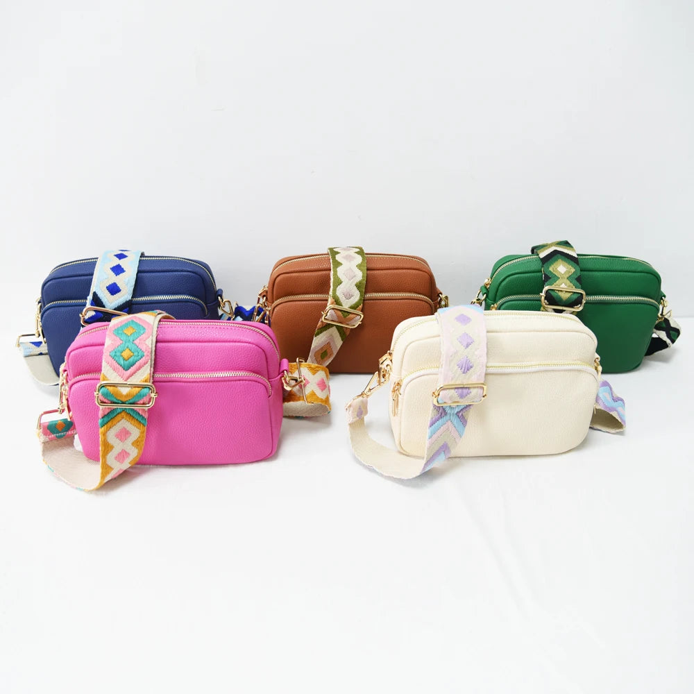New Arrival Vegan Leather PU Crossbody Handbags Women's Messenger Bags Camera Bag