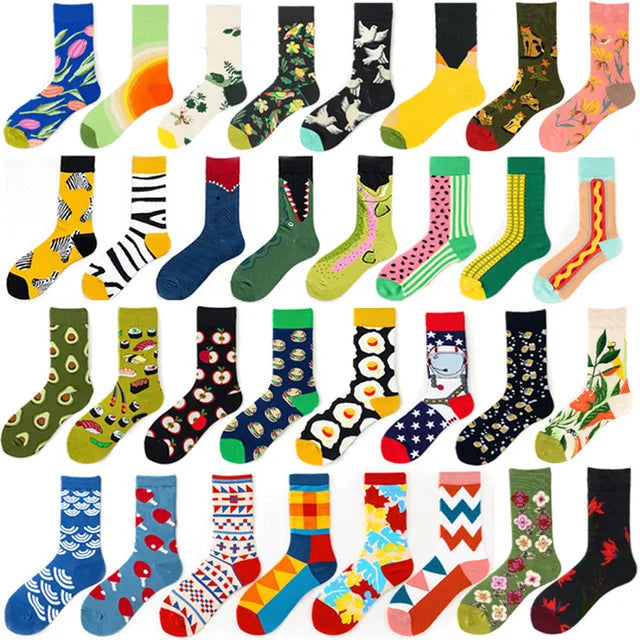 2026 Custom Logo Design Oem Happy Fashion Street Unisex Men Women Funny Dress Tube Socks Men