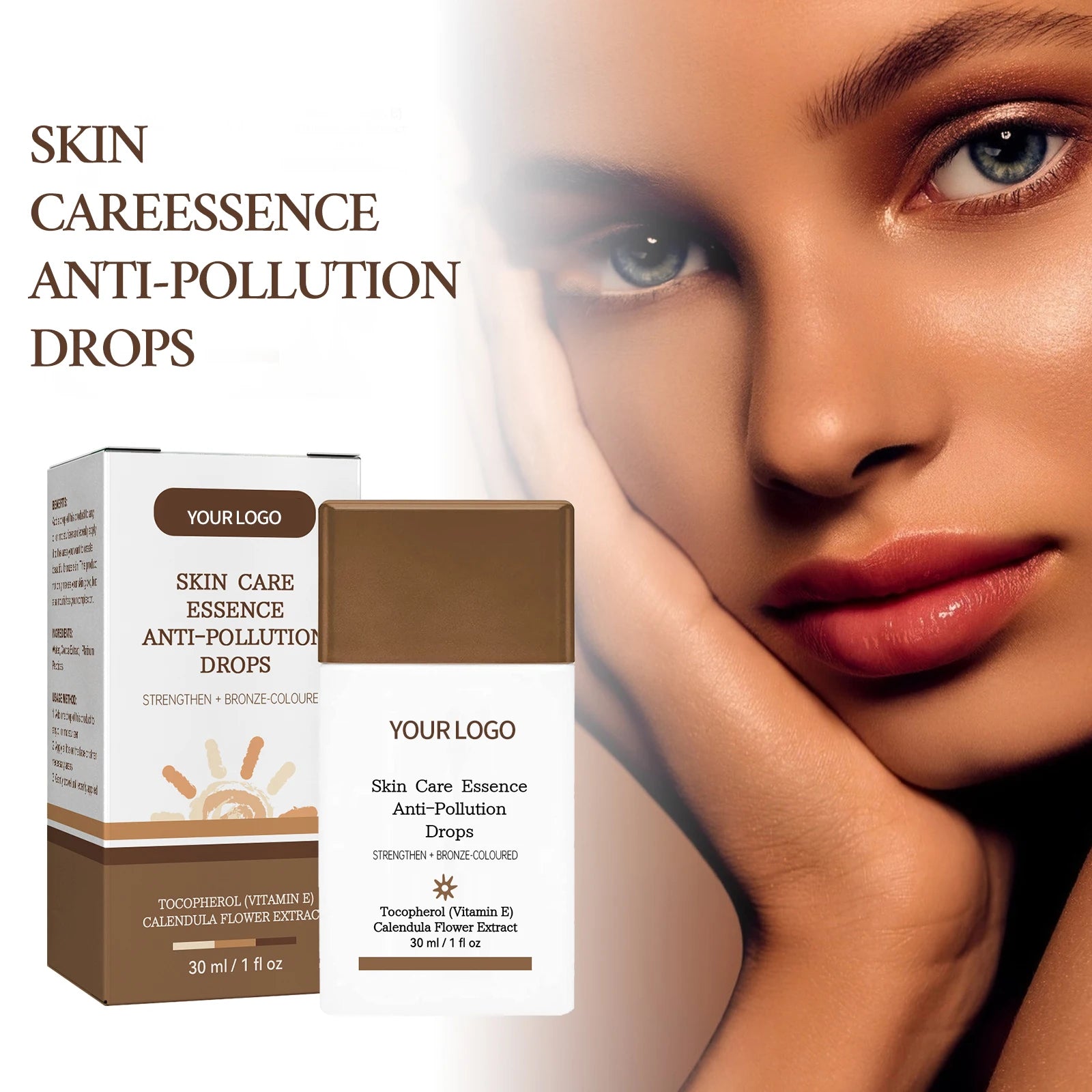 Private Label Self Tanning Drops Dark Shade Moisturizing Sunless Face and Body Tanner Serum Oil Natural Lotion