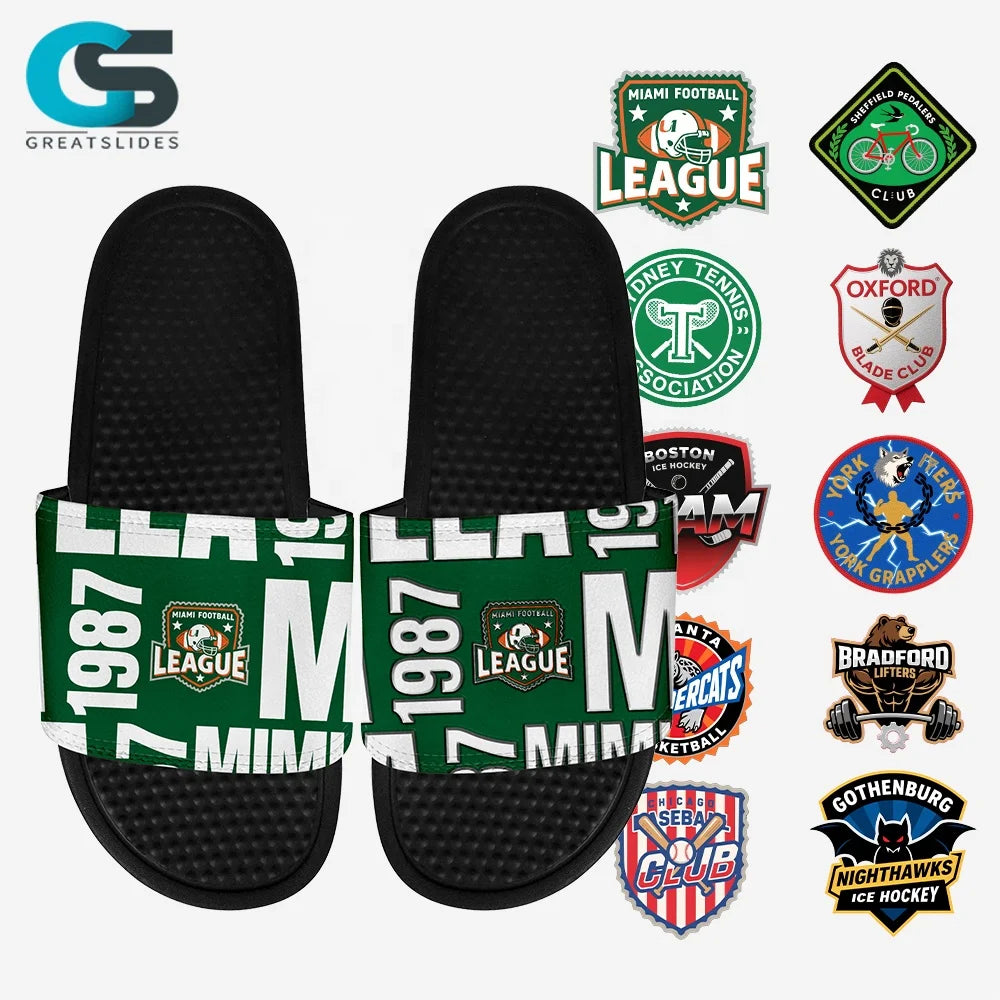 Greatshoe Zapatillas Personalizadas Para Hombres Chinelos Personalizados Flat Slide Sandals Custom Logo Slides Sandals  Mens