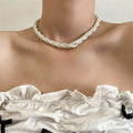 French Elegant Simple Choker Retro Multi-layer Winding Pearl Necklace Ins Fashion Collarbone Chain Necklace
