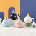 Wholesale Creative Travel Ceramic Cup Gifts Cartoon Planet Astronaut Milk Mug for Kids