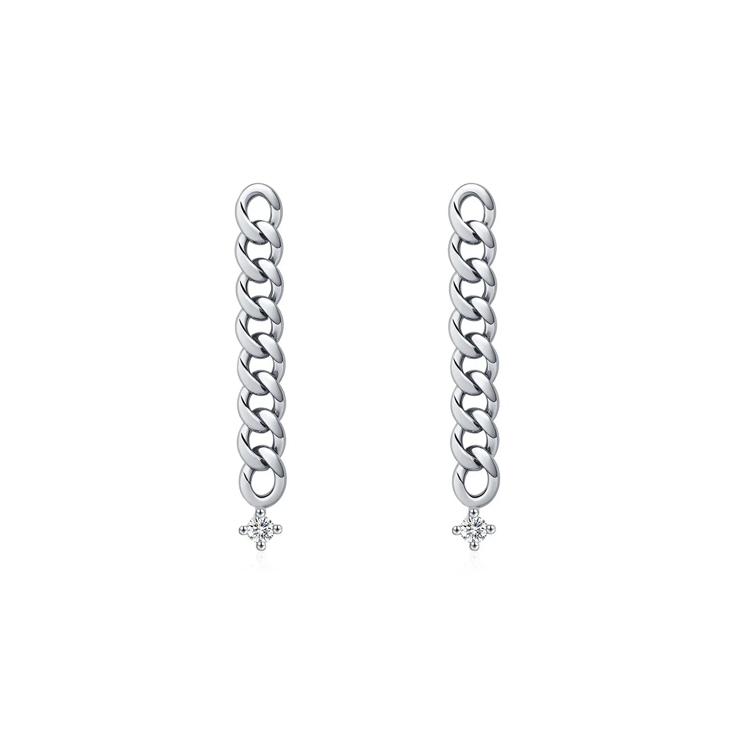 925 Sterling Silver Cuban Link Chain Moissanite Drop Earrings D Color VVS GRA Certified Hip Hop Iced Out Jewelry for Men Women
