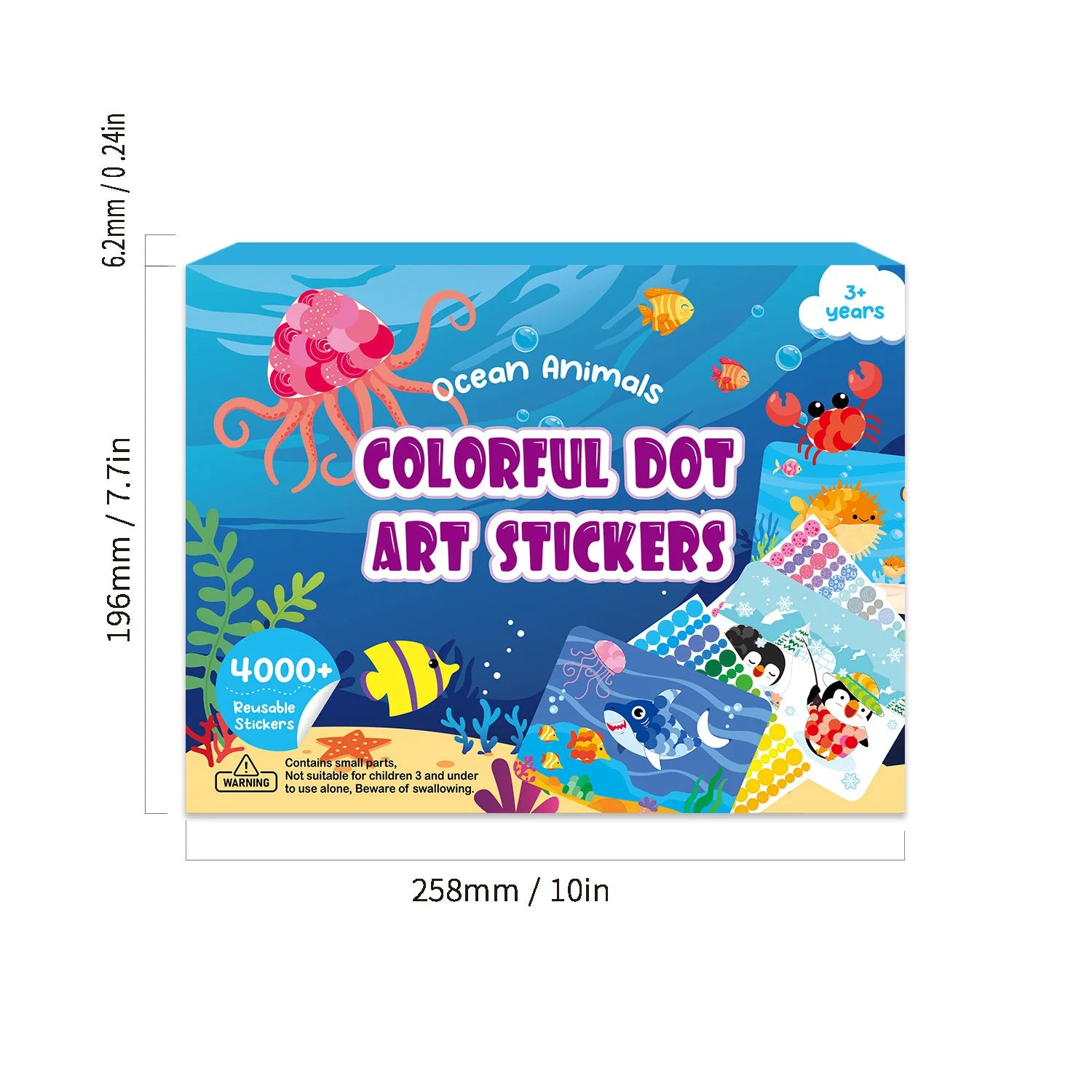 Children's DIY Art Set Early Education Cartoon Animal Ocean Princess Dinosaur Decorative Stickers with Colorful Dots