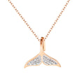 Hot Selling Classic Dolphin Fish Tail Pendant Gold Stainless Steel Zircon Women Charm Clavicle Necklace