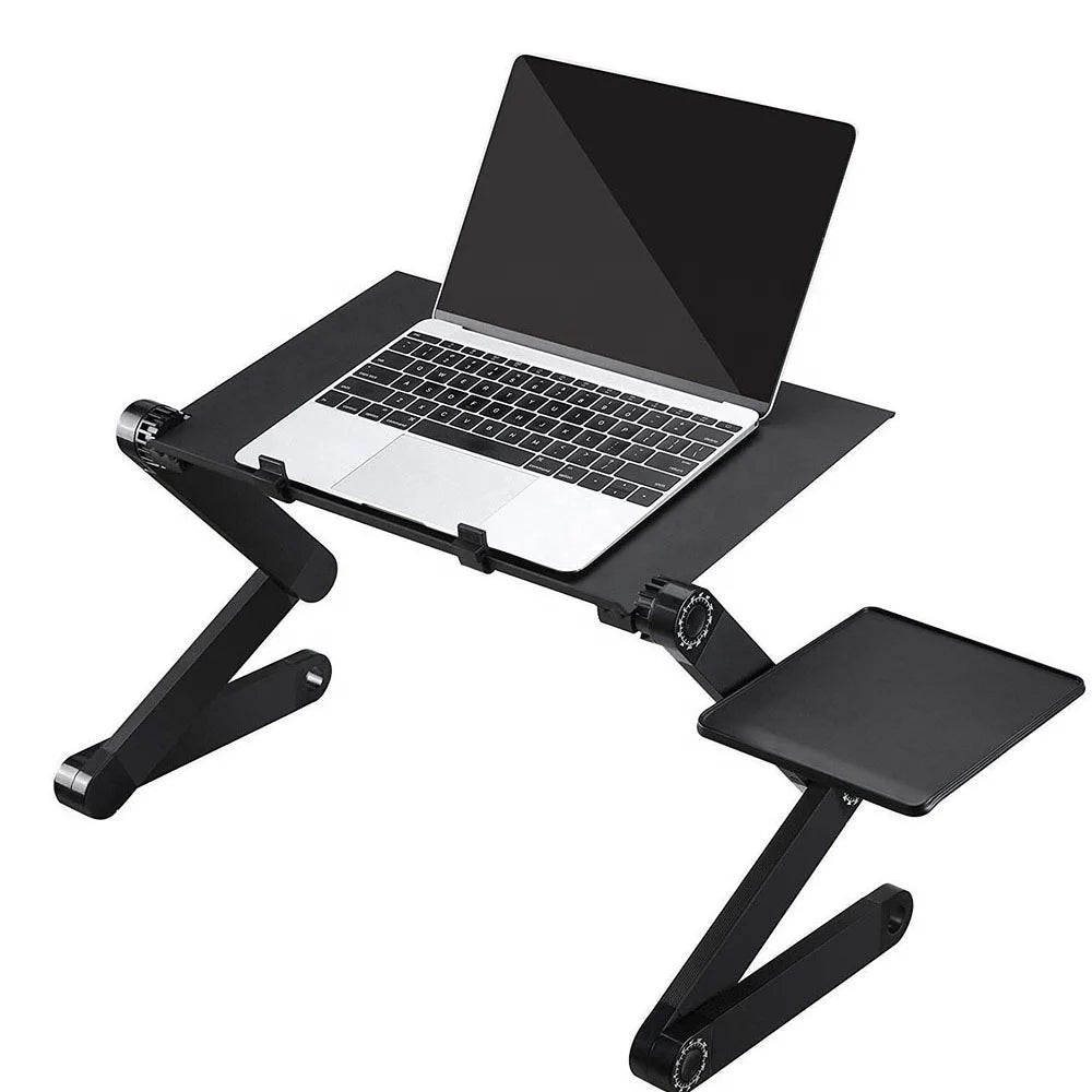 Adjustable Portable Computer Desk Foldable Aluminum Notebook Stand With Cooling Fans Mouse Pad for Bed Office Travel