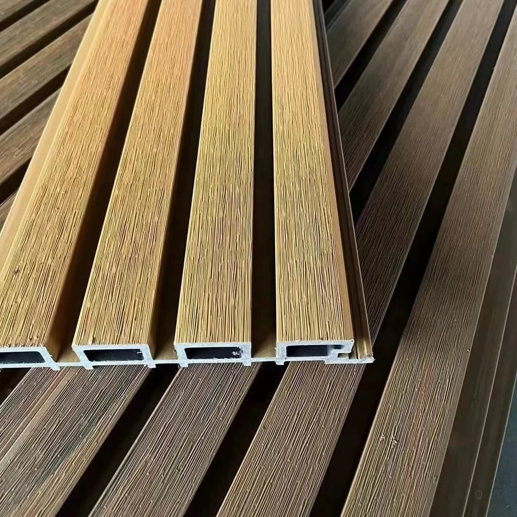 Great Wall Cladding Co-extruded Wood Plastic Composite Extrusion Exterior Wpc Fluted Louver Wall Panel Outdoor