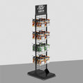 Metal Wire Grid Panel Retail Display Rack for Sale Grid Display Rack with Hooks Double Sided Battery Display Rack Customization