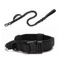 Durable Tactical Dog Collar Leash Set Adjustable Heavy Duty Tactical Nylon RIBBONS Solid Dog Running Walking Training Hiking KDE