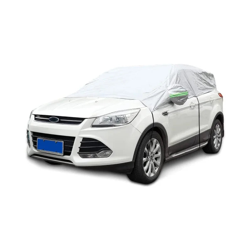 Woqi Sunshade Waterproof Windproof Dustproof  Sedan SUV PEVA Half Car Body Cover for Outdoor