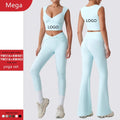 New Trending Workout Activewear High Waist Flare Pants Workout Gym Fitness Sets Breathable Yoga Set