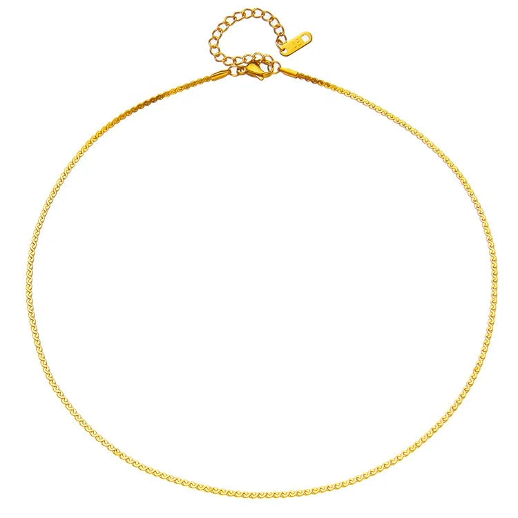 China Wholesale 2023 New Arrival Stainless Steel 18K Gold Plating Minimalism Fashion Thin Necklace for Women