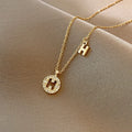 Fashion H Letter Titanium Steel Necklace Simple Full Drill Clavicle Chain