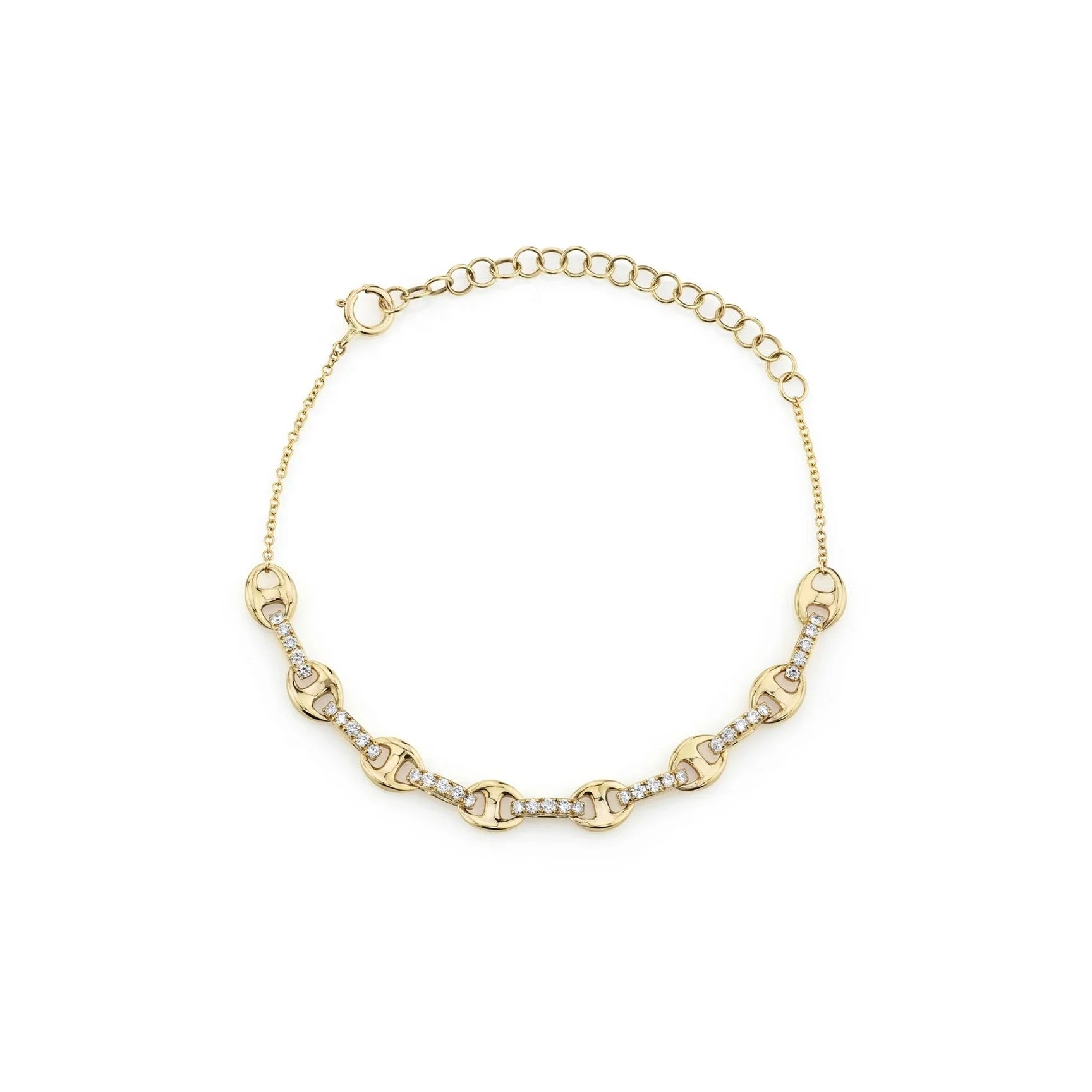LOZRUNVE Luxury 18k Gold Micro Pave Link Anchor Bracelet Sterling Silver 925 Jewelry