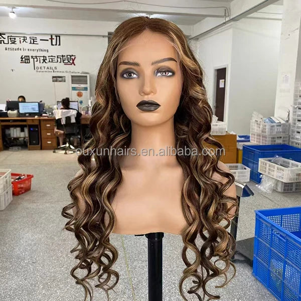 360 Full Lace Brazilian Wig 13x4/13x6 Curly Human Hair 360 Water Wave Lace Front Transparent Lace Black Women's Wig