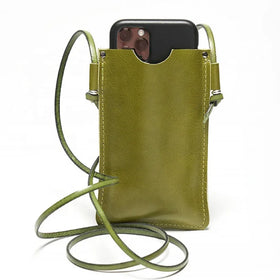 Fashion Genuine Leather Crossbody Bag Ladies Cell Phone Pouch for Smartphone