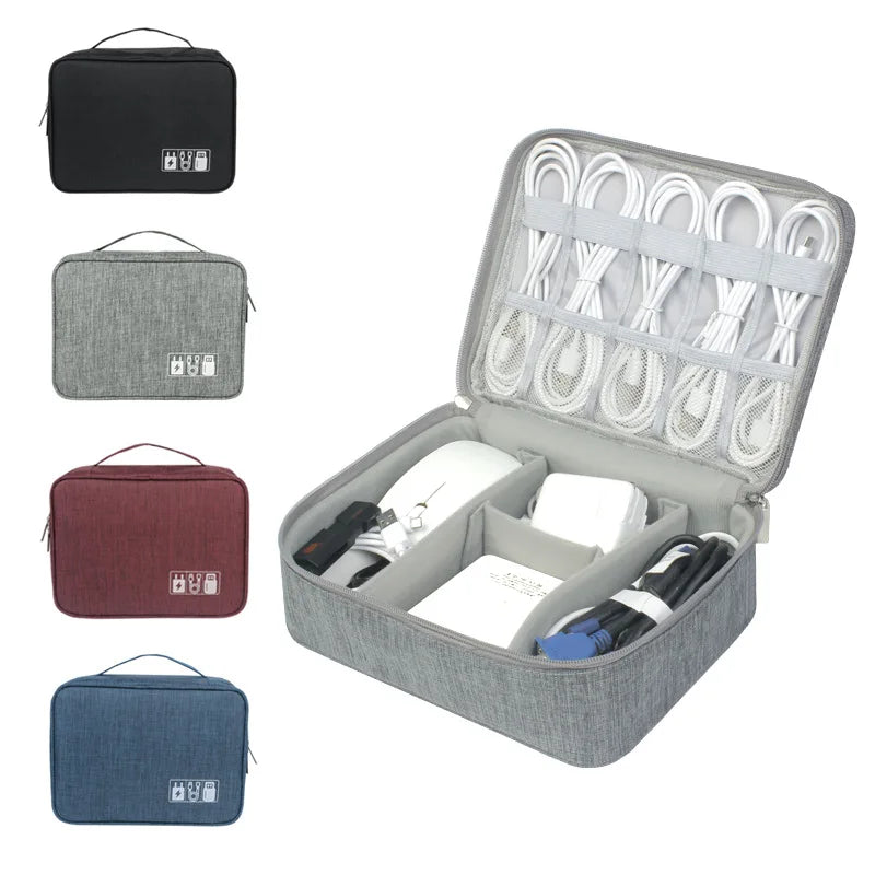 Custom Bag logo Portable Travel Organizer Bags Earphone Digital Case Electronics Accessories Cable Organiser Storage Bag