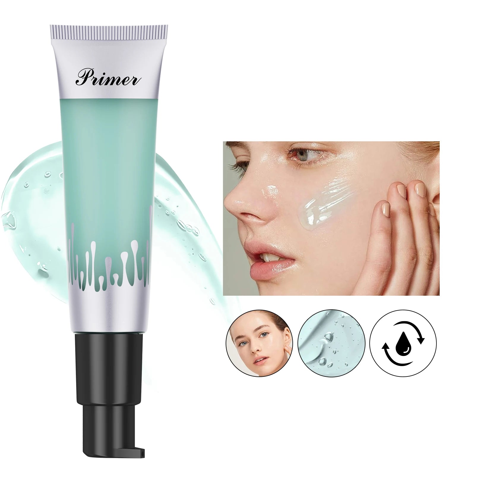 Hello Kiss 24ml Vegan Foundation Primer Long Lasting 2-Color Face Base Cream Moisturizing Gel for Invisible Quarantine Makeup