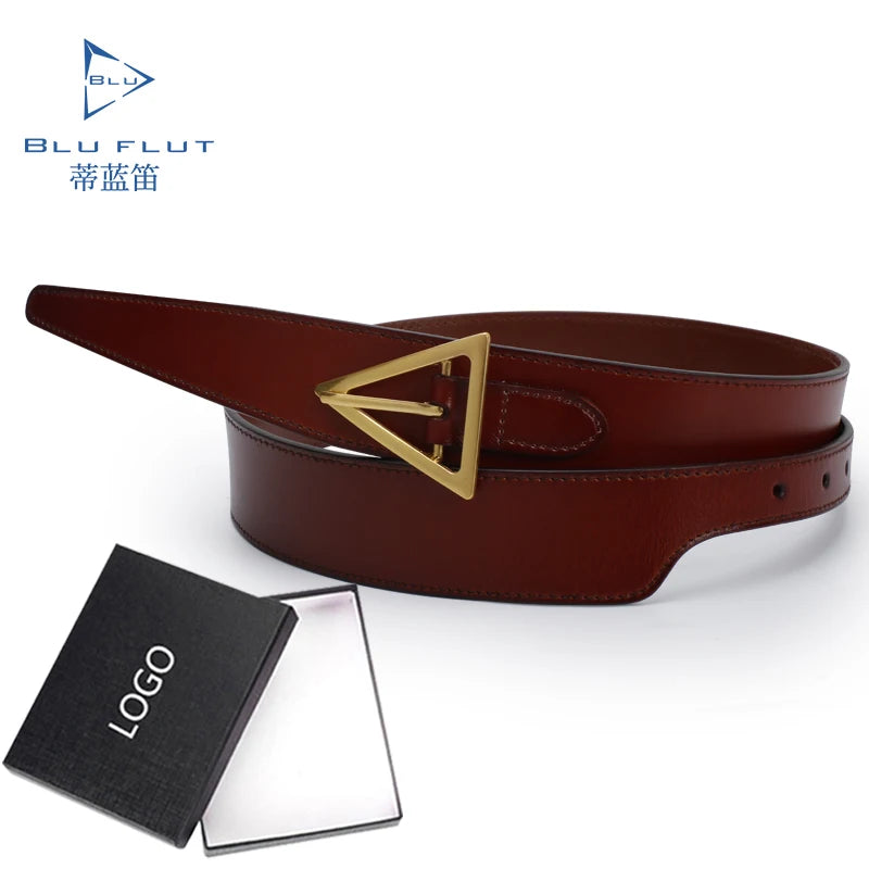 Casual Cow Hide Leather Waist Belt with Alloy Pin Buckle for Women-Customizable Colors & Sizes 3.9cm Width 95-115cm Length