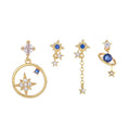 Set of 4 Trendy S925 Silver Stud Earrings with Zircon Stones - Hypoallergenic Jewelry Gift for Anniversaries