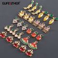 M1051 10pcs/lot Jewelry Accessoriespass REACHnickel Free18k Gold Platedcopperzirconsmaking Findingsdiy Pendants