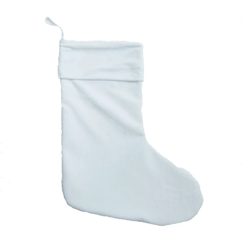 RubySub White Short Plush Sublimation Blank Socks Sublimation Christmas Stocking Christmas Stocks