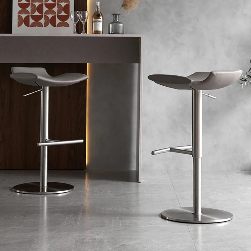 Factory Direct Supply Creative Simple Modern Stainless Steel Bar Stools Swivel High Chair for Home Bar or Hotel Direct Supply