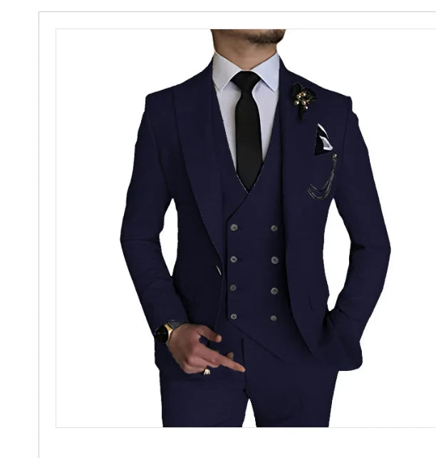 Men's Active Series Classic Fit Stretch Suit Separate (Blazer Vest and Pant) 3 Pieces Suit Set for Men